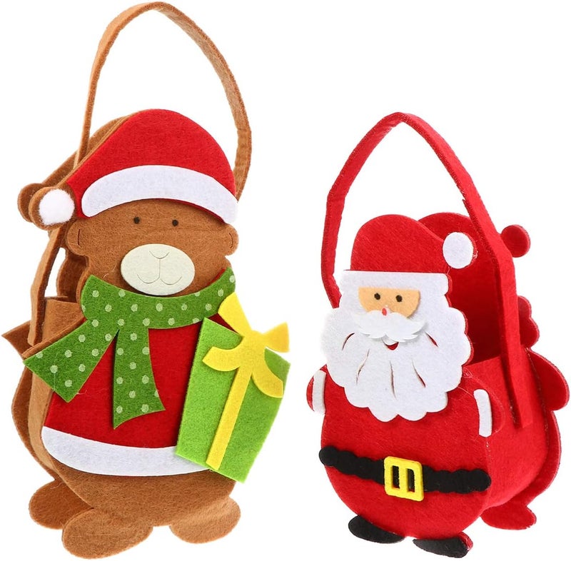 klarako 2pcs Christmas Eve Gift Bag Xmas Candy Pouch Non Woven Christmas Bags Christmas Tote Bag Holiday Candy Bags Christmas Cookie Bag Xmas Gift Bags Portable Decorative Items Child Felt - Image 1