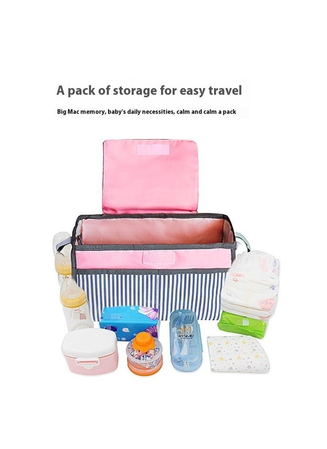 yongsheng Multifunctional Stroller Hanging Bag，Large Capacity Stroller Organizer Bag Pram Bag for Bottles Diapers Toys Cup Holder Pocket  - Image 3