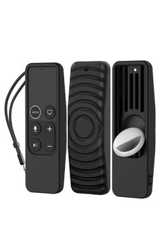 SYOSI Protective Case for Apple TV Siri Remote [1st Gen] with AirTag Holder, Anti Slip Silicone Cover Compatible with for 2016 Apple TV HD and 2017 Apple TV 4K [1st Generation]