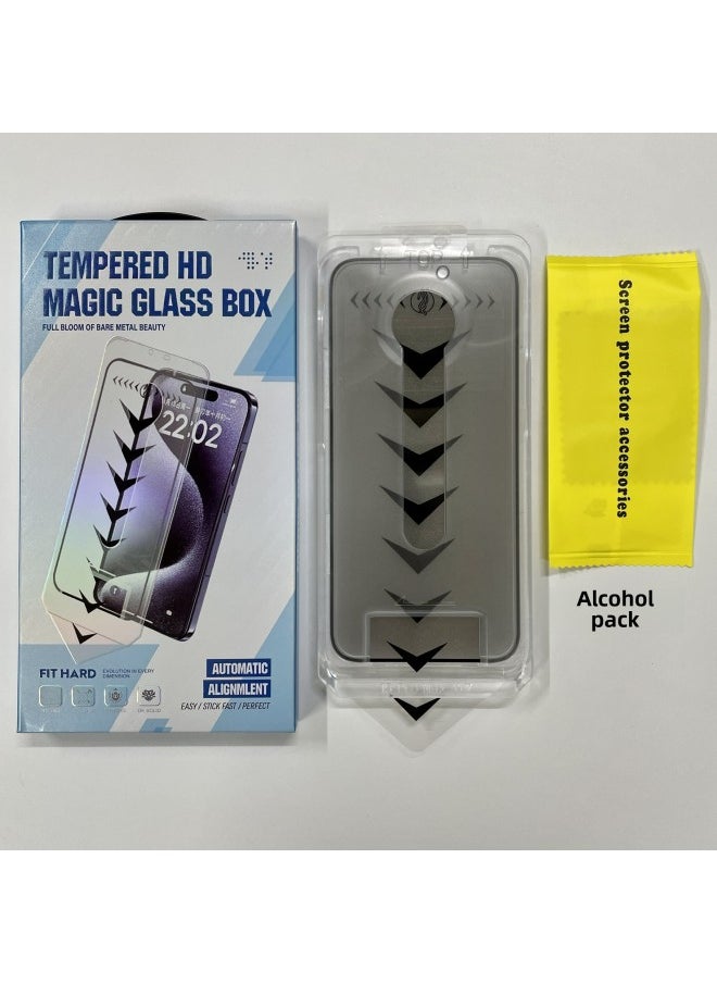 Generic - Applicable To Apple 16promax Tempered Film Frosted Electroplating Dustless Silo Film IPhone15 Anti-spy Screen Mobile Phone Film-Color:Electroplating 8k/28°anti-peeping = With Packaging/1 Piece-Size:iPhone15 - Image 1