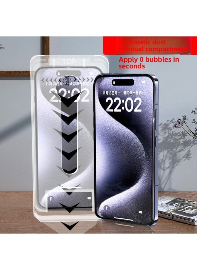 Generic - Applicable To Apple 16promax Tempered Film Frosted Electroplating Dustless Silo Film IPhone15 Anti-spy Screen Mobile Phone Film-Color:Electroplating 8k/28°anti-peeping = With Packaging/1 Piece-Size:iPhone15 - Image 1
