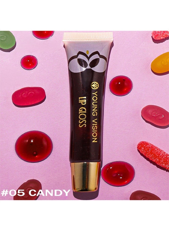 يونج فيجن لمعان الشفاه، زيت الشفاه بنكهات الفواكه، بلسم شفاه مرطب طويل الأمد، لمعة نكهة الحلوى، غير سام، مناسب للشفاه الجافة والمتشققة #05 - Image 2