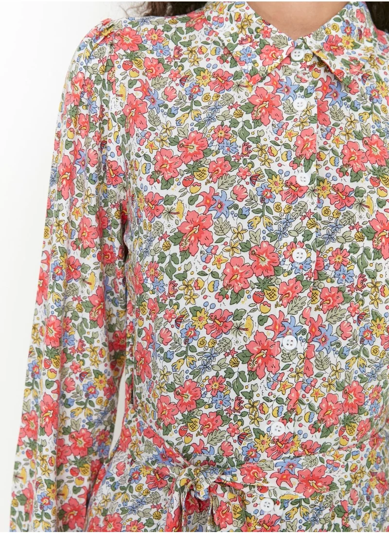 trendyol Floral Print Tie Detail Dress