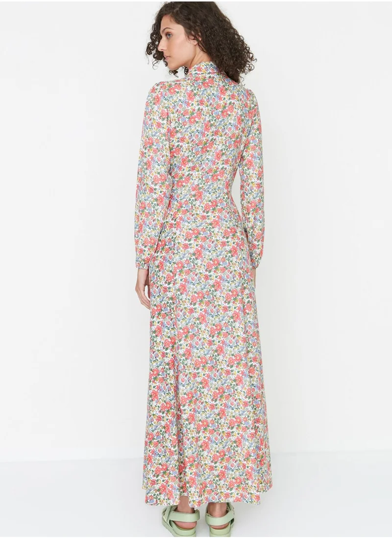 trendyol Floral Print Tie Detail Dress