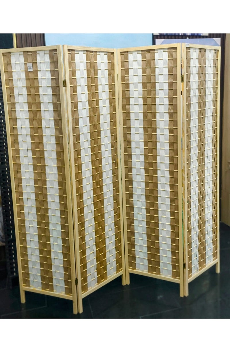 ديكور هيلز فاصل غرفة ديكور هيلز - شاشة خصوصية قابلة للطي بأربعة ألواح للمنزل والمكتب، عرض 180 سم × 180 سم، فاصل غرفة أنيق للمنزل أو مكان العمل