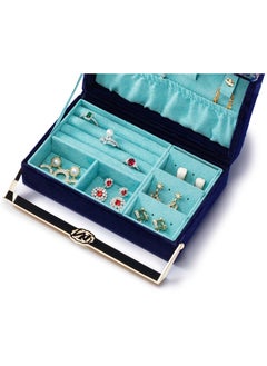 l'elefante L'elefante Premium Velvet Jewelry Box – Multi-Layered Storage Organizer with Lock & Mirror – Elegant Case for Rings, Necklaces, Earrings & Bracelets – Luxurious Gift for Women & Girls  - Image 5