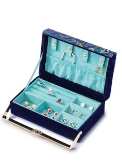 l'elefante L'elefante Premium Velvet Jewelry Box – Multi-Layered Storage Organizer with Lock & Mirror – Elegant Case for Rings, Necklaces, Earrings & Bracelets – Luxurious Gift for Women & Girls  - Image 4