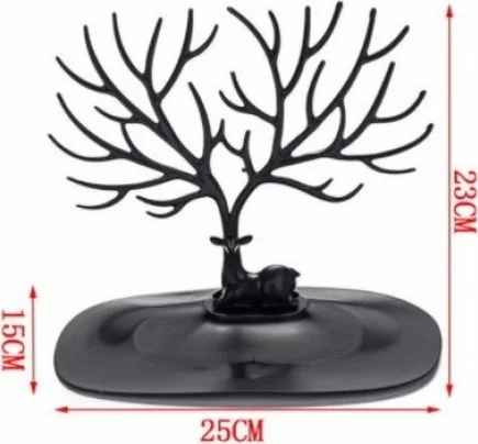 Tineke Deer Designed Jewelry Hanger Black