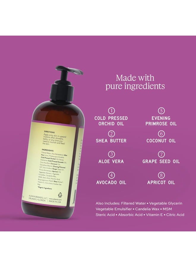 Aleavia Orchid Prebiotic Body Lotion – Lightly Scented, All-Natural Moisturizing Body Lotion with Organic Essential Oils for Soft, Smooth Skin – 12 Oz - Image 2