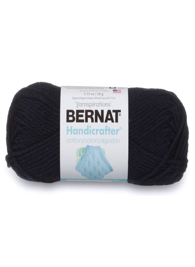 Bernat Handicrafter Cotton Solids Yarn, 1.75 oz, Gauge 4 Medium, 100% Cotton, Classic Navy - Image 1