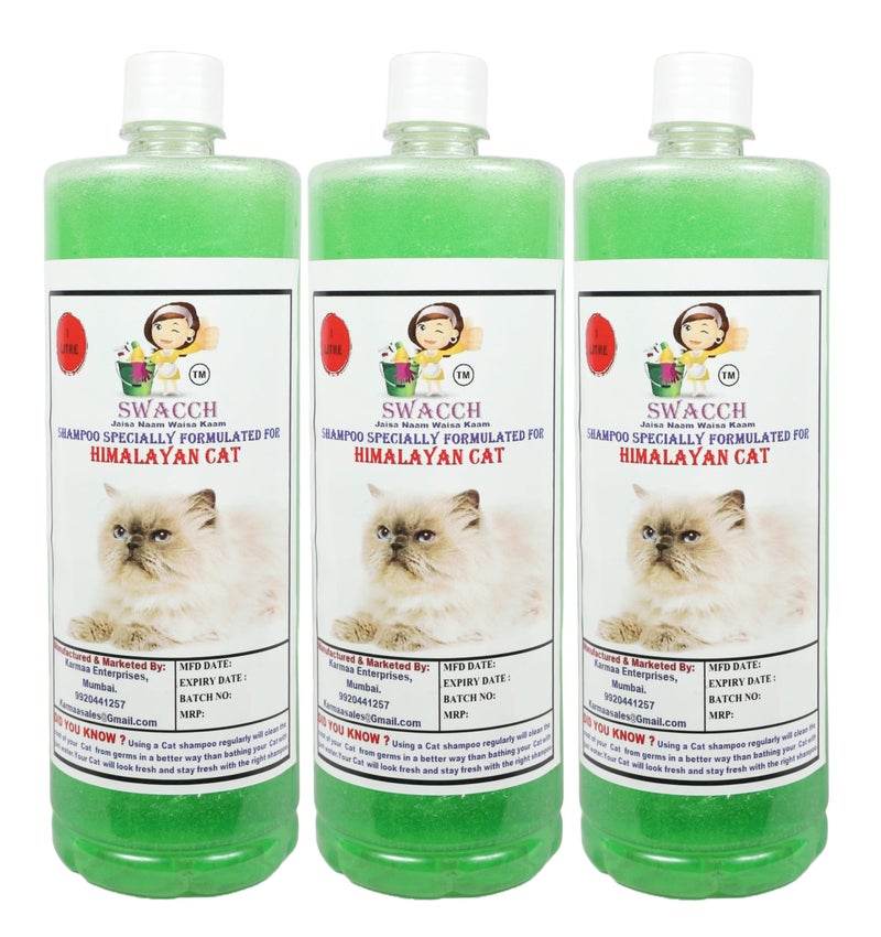 SWACCH Shampoo Specially FORMULATED for Himalayan Cat (1 Litre) (Pack of 3) Neem Alovera - Image 2