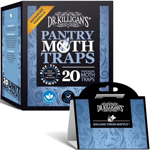 Dr. Killigan's Premium Double Potent Pantry Moth Traps with Pheromones Prime, Sticky Indian Meal Moth Traps for House, How to Get Rid of Moths in House (20 Pack, Blue) - Image 1