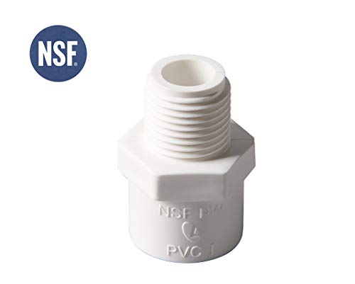 Rainbow Dream 1-Inch PVC Male Adapter Pipe Fitting (Socket x Male Pipe Thread) - 10 Pack, White - Image 2