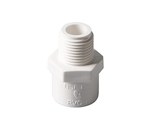 Rainbow Dream 1-Inch PVC Male Adapter Pipe Fitting (Socket x Male Pipe Thread) - 10 Pack, White - Image 1