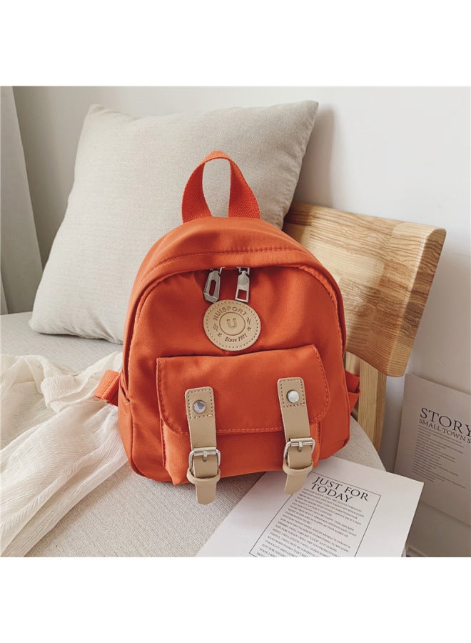 حقيبة ظهر 2022 حقيبة ظهر كورية عصرية للصيف كاجوال وبسيطة صغيرة للنساء حقيبة قماش للسفر حقيبة مدرسية صغيرة للطلاب-اللون: برتقالي - Image 1