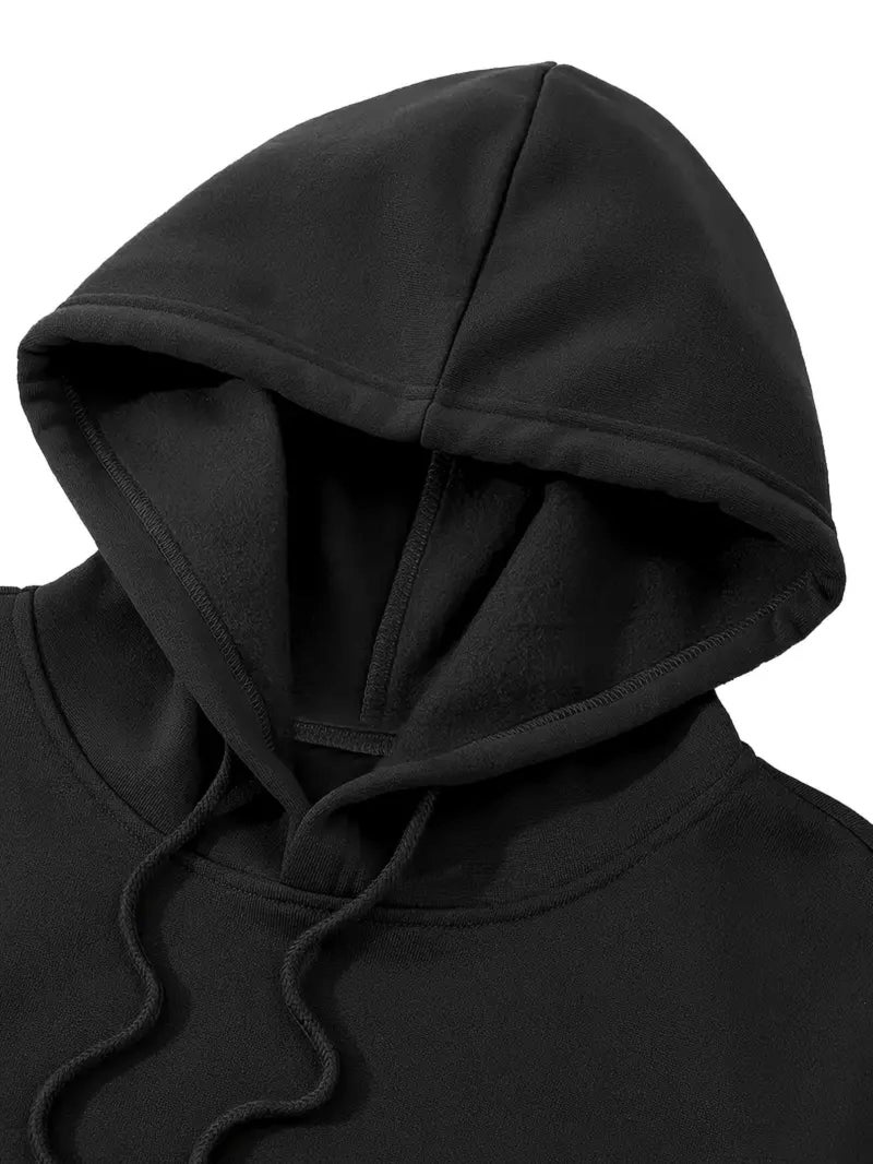THALASI Men's Cotton Regular Fit Neck Hooded Sweatshirt (Hd_113_Black, Large - Image 5