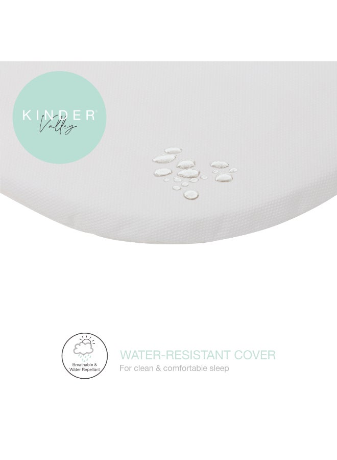 Kinder Valley Palm Moses Basket Mattress - White - Image 3