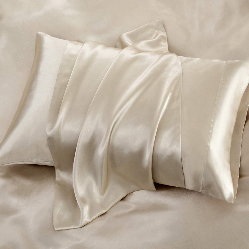 P Pothuiny Satin Sheets King (6 Pieces  Taupe) Luxury Silky Satin Bed Sheets King Bedding Set  Extra Soft Satin Sheet Set  1 Satin Fitted Sheet + 1 Flat Sheet + 4 Pillow Cases - Image 5