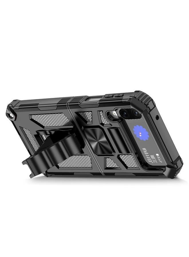 S-TOP Case For Samsung Galaxy Z Flip4 5G Armor Shockproof TPU + PC Magnetic Protective Phone Case with Holder - Image 3