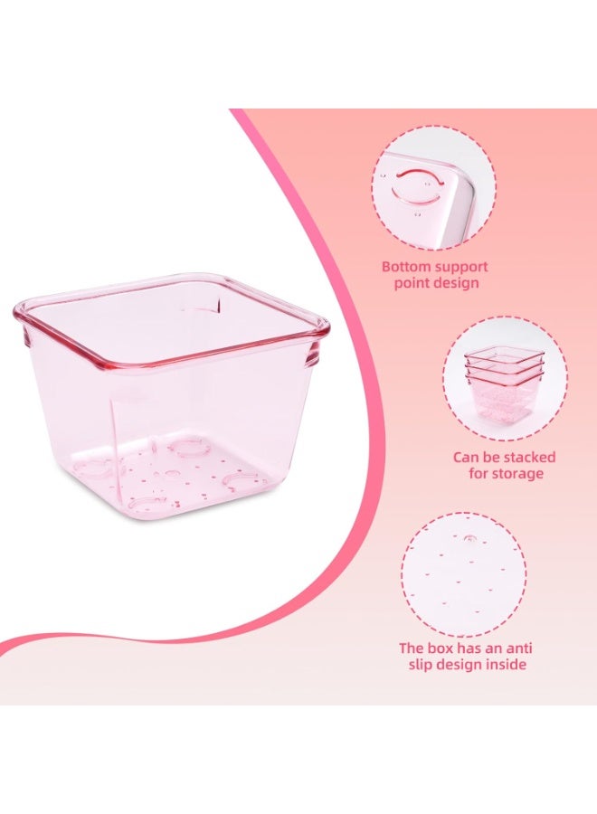 25 PCS imported Drawer Organizer Set, 4 Sizes Makeup Vanity Organizer, Clear Plastic Organization and Storage Bins for Makeup, Jewelry, Multiple Gadgets for Kitchen, Bathroom, Office, Bedroom - Image 5