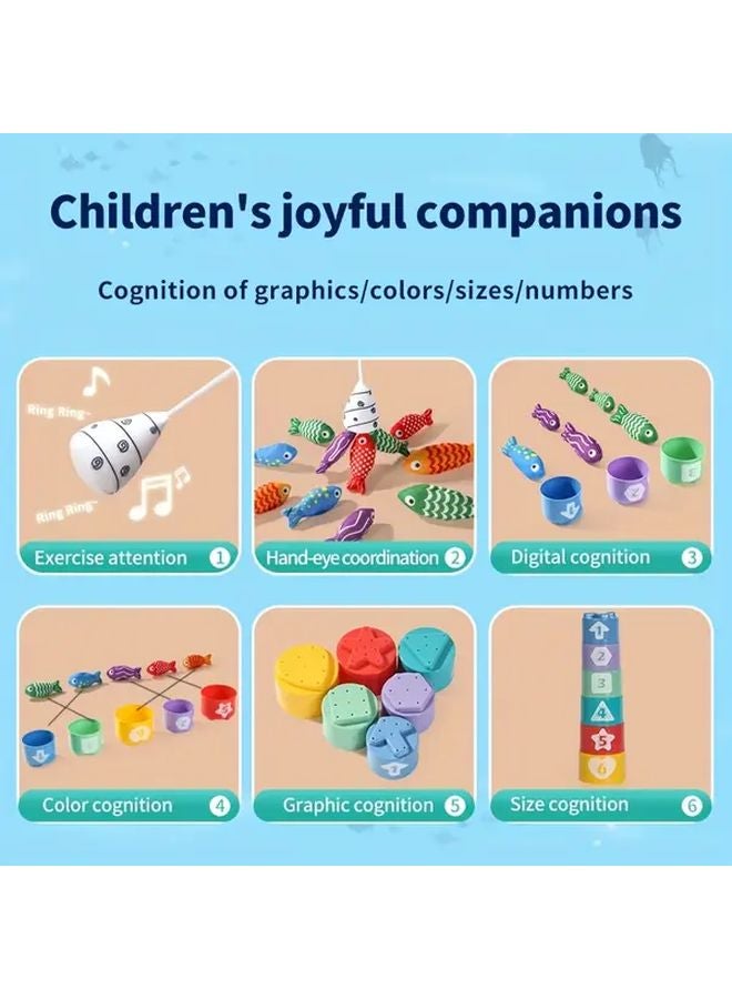 Colorful Fishing Toy For Kids Educational Hand Eye Coordination Learning Game - Image 5