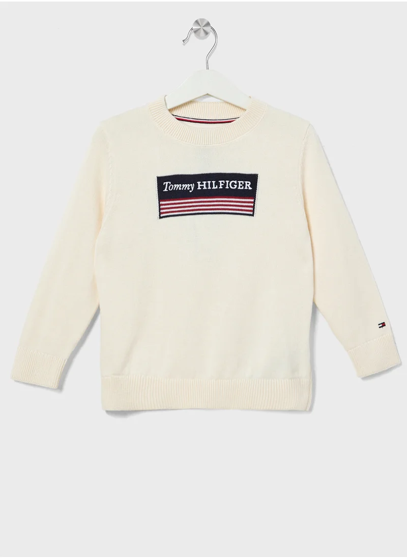 TOMMY HILFIGER Youth Monotype 1985 Logo Label Regular Sweater