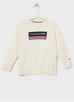 TOMMY HILFIGER Youth Monotype 1985 Logo Label Regular Sweater  - Image 1