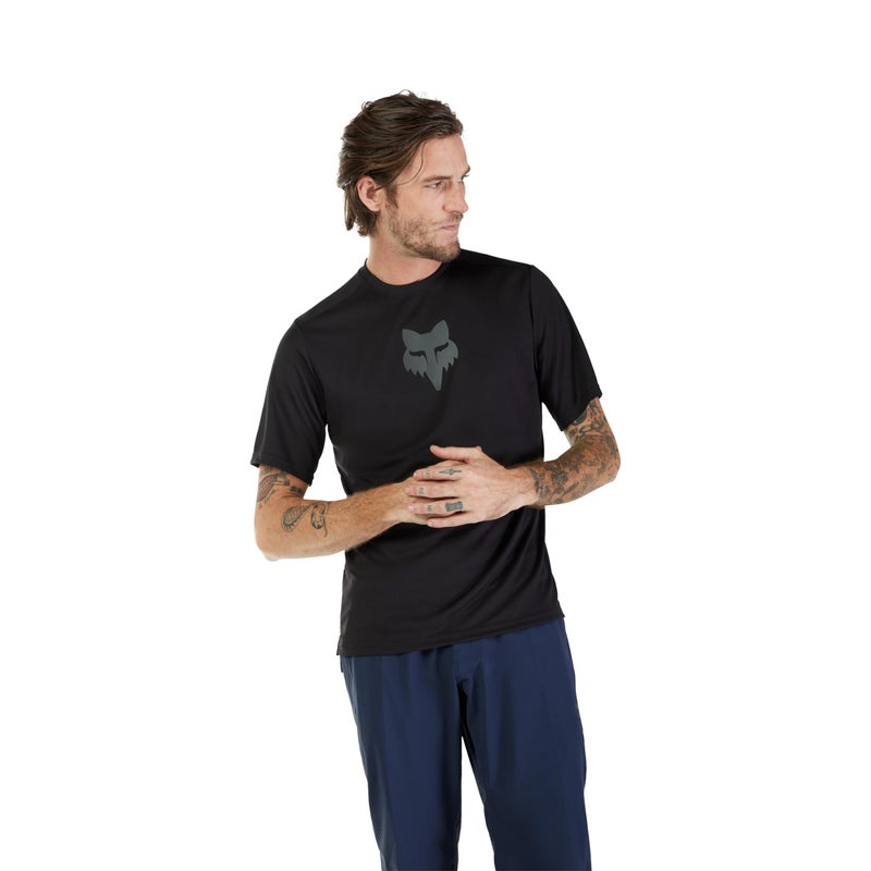 Fox Racing Mens Ranger Short Sleeve Mountain Bike Jersey Black Fox Head Medium - Image 2