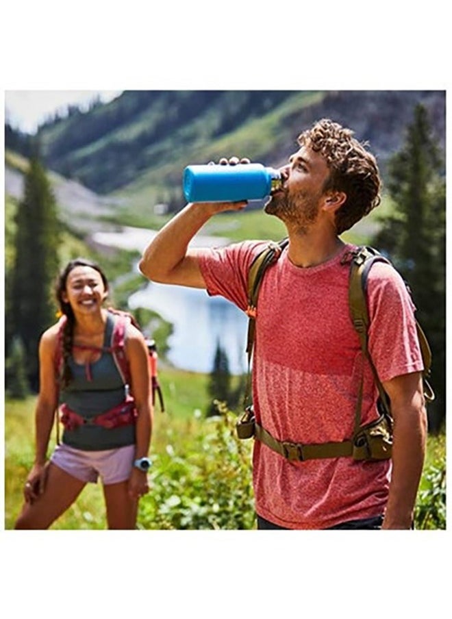 Wish - Insulated Water Bottle with Straw Lid and Flex Cap,32oz Double Vacuum Stainless Steel Water Flask, Cold for 48 Hrs Hot for 24 Hrs Simple Thermo Canteen Mug, Black - Image 1