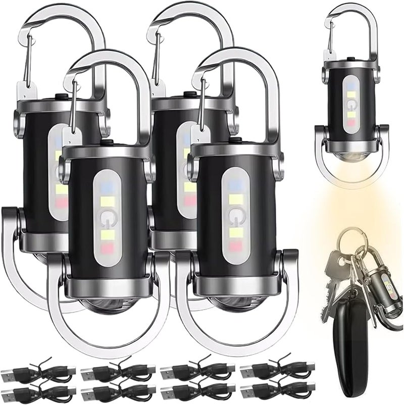 4 قطع مجموعة مصباح يدوي محمول قابل لإعادة الشحن مع 7 أوضاع 1200 لومن مقاوم للماء للطوارئ - Image 2