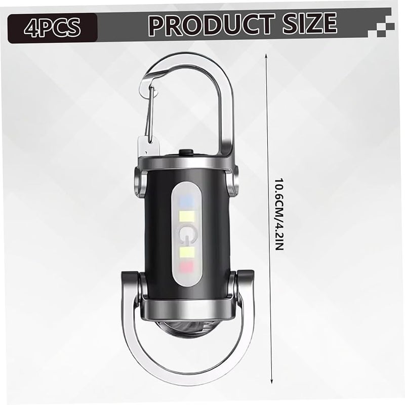4 قطع مجموعة مصباح يدوي محمول قابل لإعادة الشحن مع 7 أوضاع 1200 لومن مقاوم للماء للطوارئ - Image 4