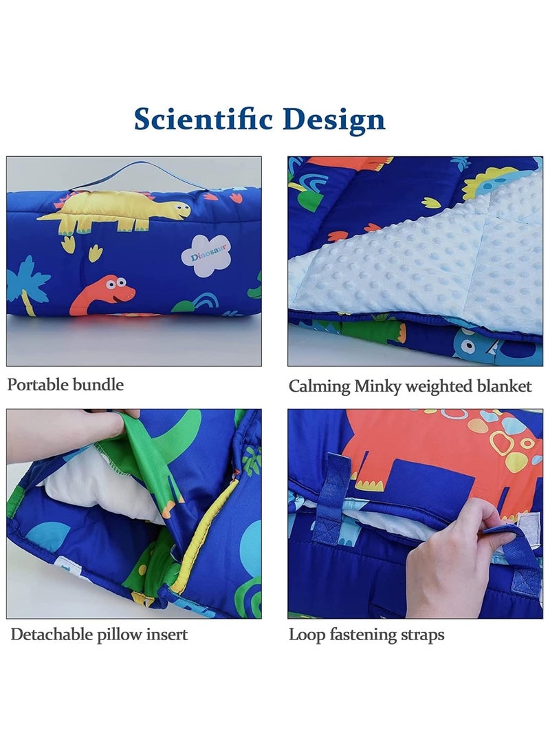 Soofam Extra Long Toddler Nap Mat, Sleeping Bag for Kids with Removable Pillow for Preschool, Daycare, and Sleepovers, 125x50cm, 70cm Wide Blanket,Toddler Travel Bed for 1-3 Years Old - Image 2