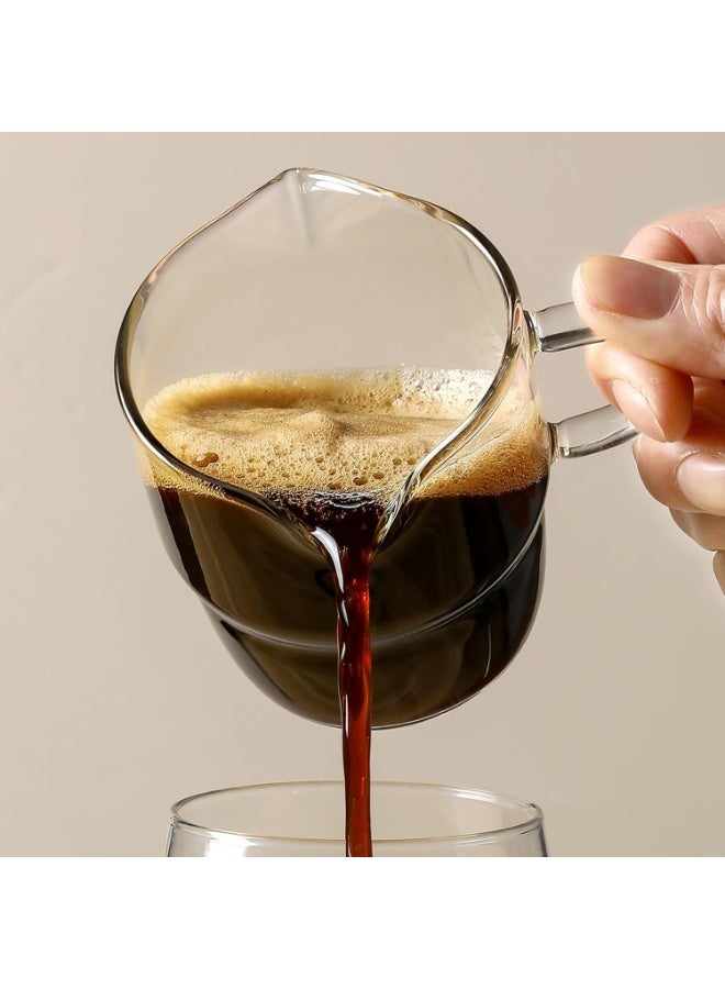 SYOSI Espresso Shot Glasses, Cute Clear Glasses for Coffee Bar, Double Spout Stackable Cups with Handle, Clear Glass Mugs for Latte, Macchiato, Coffee Bar Accessories, Dishwasher Safe (2-Pack) - Image 5