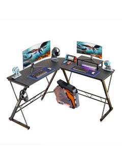 Datazone L-Shaped Gaming Table 53.2 inch Home Gaming Desk Office Writing Workstation with Large Monitor Stand Space-Saving Easy to Assemble  - Image 1