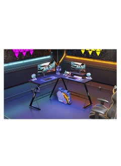 Datazone L-Shaped Gaming Table 53.2 inch Home Gaming Desk Office Writing Workstation with Large Monitor Stand Space-Saving Easy to Assemble  - Image 2