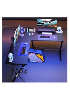 Datazone L-Shaped Gaming Table 53.2 inch Home Gaming Desk Office Writing Workstation with Large Monitor Stand Space-Saving Easy to Assemble  - Image 3
