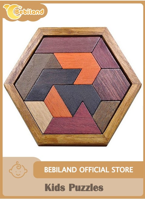 Kids Puzzles with Hexagonal Base for Brain Teaser Intelligence Toy Gift
