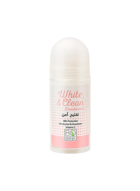 مزيل عرق رول أون أبيض ونظيف - 50 مل