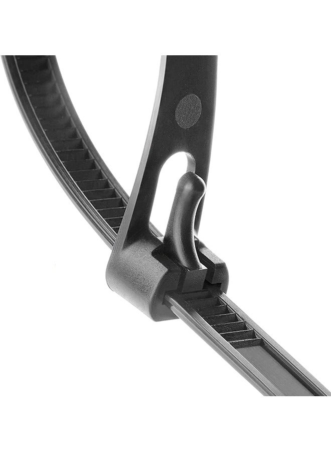 MVAQKLM  Reusable Zip Ties Heavy Duty Zip Tie Thick Black Cable Ties Reusable 100 Pack 50lb Tensile Strength Nylon Cable Wire Ties for Multi-Purpose Use Indoor And Outdoor Plastic Tie Wire 30cm*0.8cm  - Image 2
