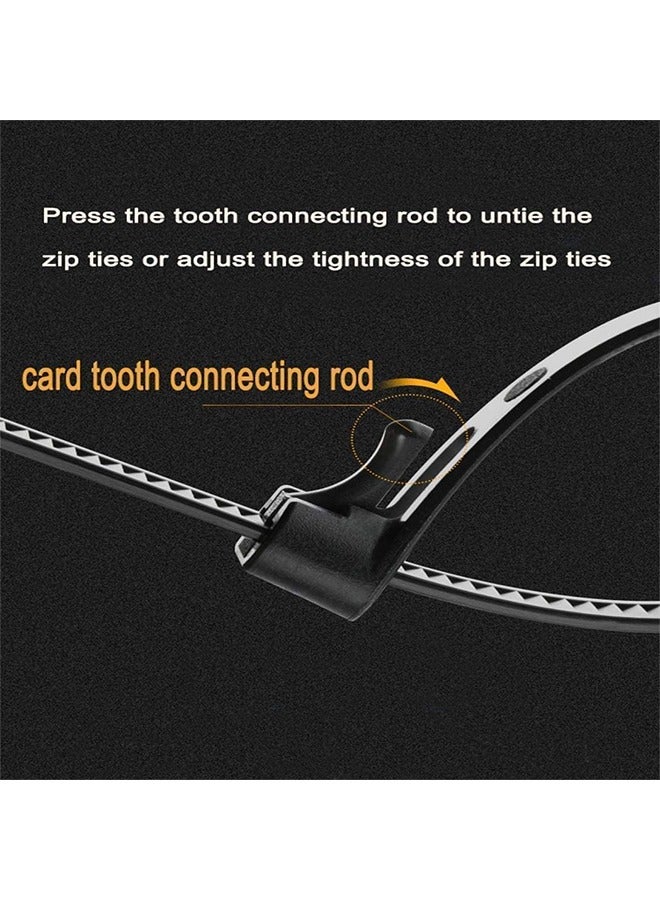 MVAQKLM  Reusable Zip Ties Heavy Duty Zip Tie Thick Black Cable Ties Reusable 100 Pack 50lb Tensile Strength Nylon Cable Wire Ties for Multi-Purpose Use Indoor And Outdoor Plastic Tie Wire 30cm*0.8cm  - Image 3