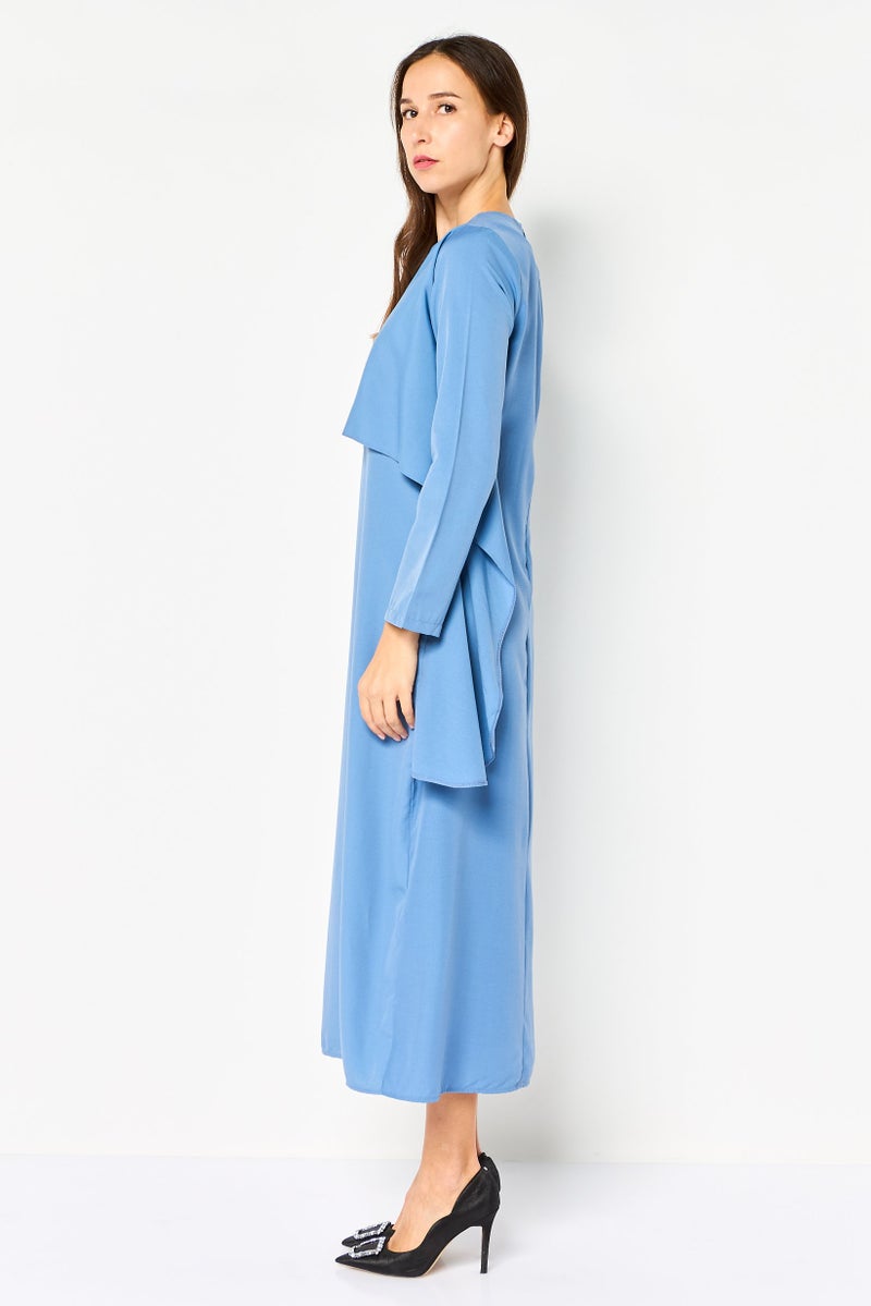 trendyol Women Plain Midi Dress, Slate Blue - Image 3