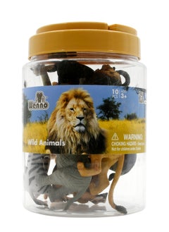 WENNO 10 pcs Wild animals playset in 5.75" height Bucket  - Image 1