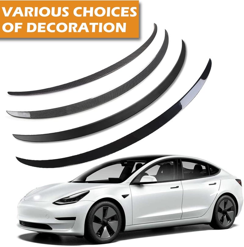 FLAMPETUS Matte Carbon Fiber Rear Spoiler for Tesla Model 3 (2017-2023) - Image 2