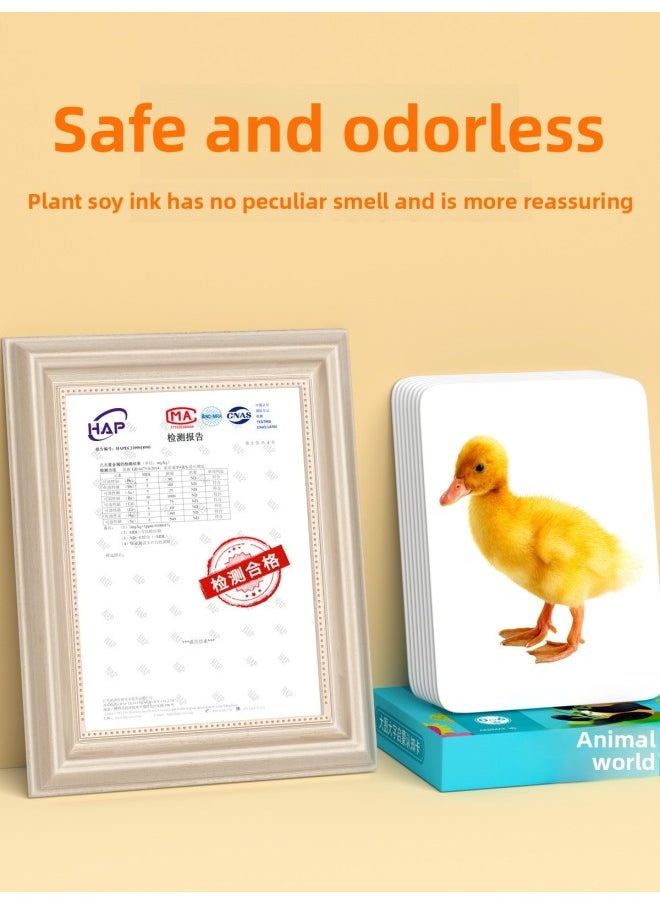 Generic - Animal Cognition Card Baby Early Education Infant Reading Figure Recognition Enlightenment Book One-Year-Old Children Literacy Flash Card Complete Set-Specifications:[size] Animals + Fruits + Vegetables + Traffic + Characters + Numbers (648 Graphic And Texts) - Image 1