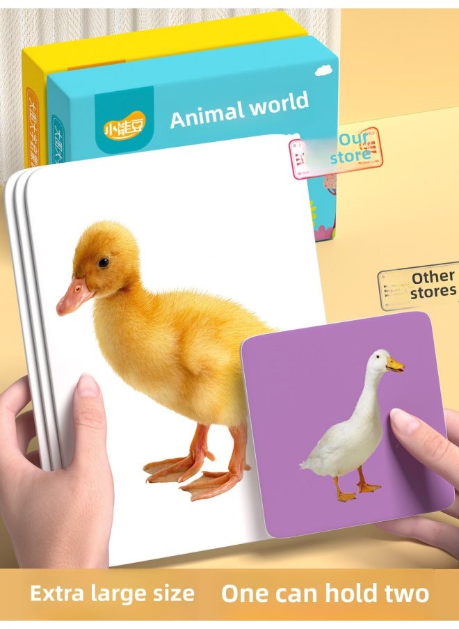 Generic - Animal Cognition Card Baby Early Education Infant Reading Figure Recognition Enlightenment Book One-Year-Old Children Literacy Flash Card Complete Set-Specifications:[size] Animals + Fruits + Vegetables + Traffic + Characters + Numbers (648 Graphic And Texts) - Image 1