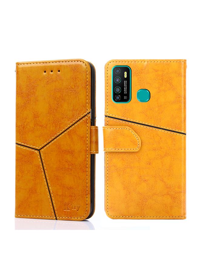 اس-توب جراب لهاتف Infinix Hot 9 / Note 7 Lite X655C جراب هاتف جلدي قابل للطي بخياطة هندسية أفقية - Image 1