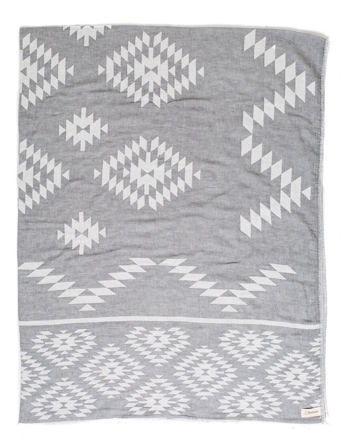 100 COTTON TEOTIHUACAN XL THROW BLANKET TURKISH TOWEL BEACH BLANKET BEACH CAMPING ESSENTIALS 75X90 INCHES SILVER GREY