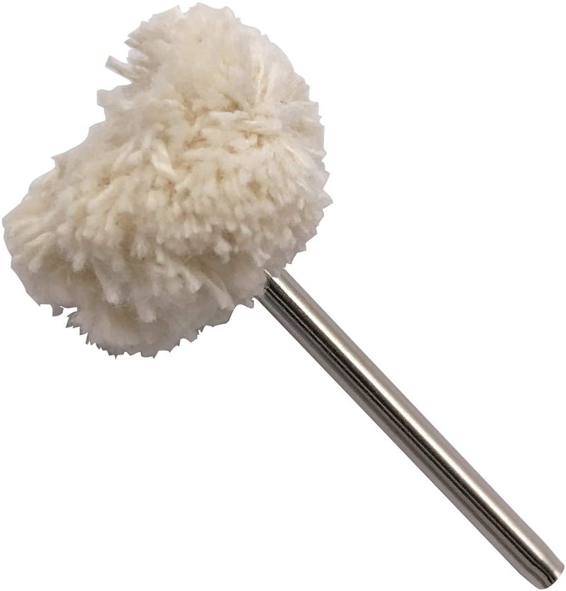 DIY Crafts Pack Of 5 Pcs, Ivory/Silver Colour, Wool Polishing Wheel Cotton Mounted Buffing Rotary Tool 3mm Shank 20Pcs (Fine Pol(Pack Of 5 Pcs, Ivory/Silver Colour) - Image 4