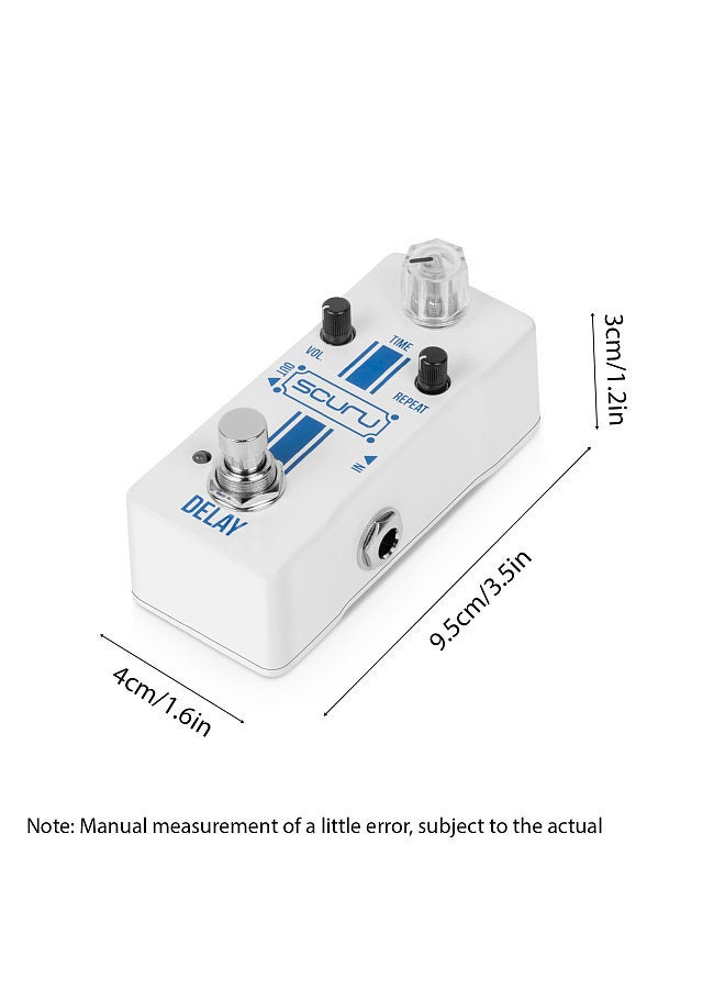 Generic SCURU Guitar Delay Effects Pedal TIME/VOL/REPEAT Comprehensive Controls DC 9V 6.35mm Input/Output Interface Vintage Analog Delay Electric Guitar Delay Effector with True Bypass  - Image 2