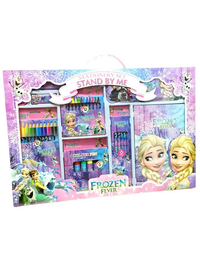 Beauenty Frozen Stationary Kit - 41Pcs Stationary Items Pencil Box,Colours,Eraser and Sharpener -Return For School Kit, Stationary Set Return Gifts  - Image 2
